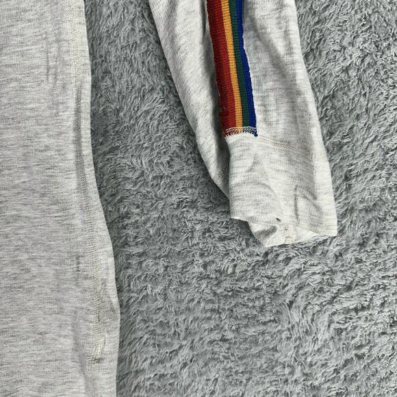 Monrow Mommy Women's Long Sleeve Sweatshirt XS Grey Rainbow Sleeve Crew Neck - Picture 3 of 13